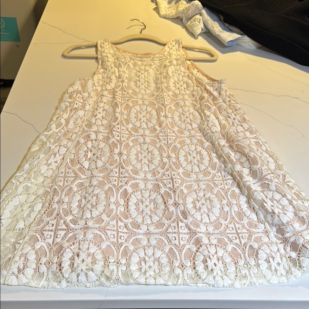 Free People Cream Mini Dress